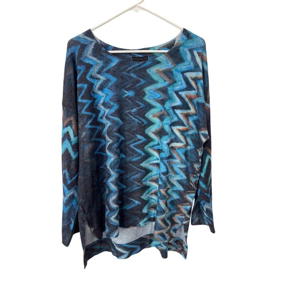 Nally and Millie Pullover Sweater Size XXL Zigzag Pattern Eclectic Comfort Artsy - Picture 1 of 6